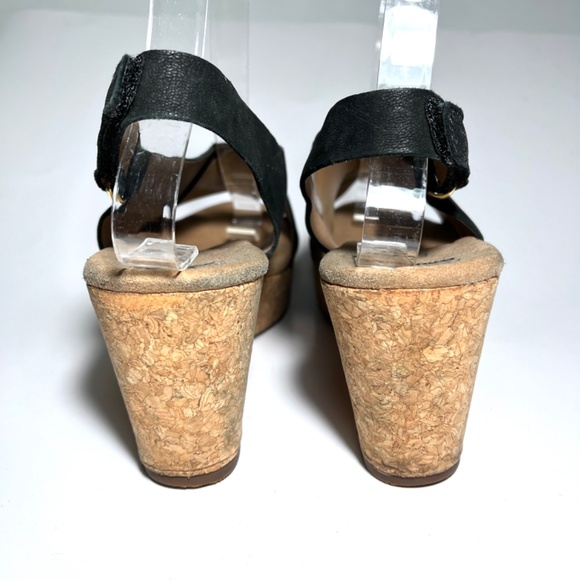 Clarks Annadel Eirwyn Black Suede Cork Wedge Platform Sandal - Picture 11 of 13